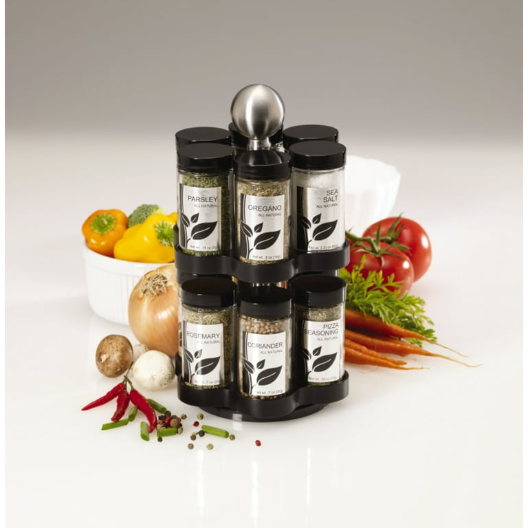 Kamenstein Madison 12-Jar Revolving Spice Rack with Free Spice Refills for 5 ...